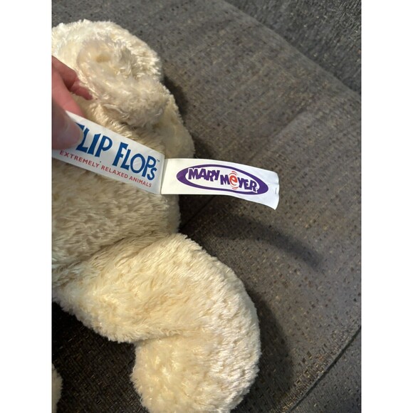 Flip Flops Mary Meyer Puppy Dog Pug Brown Cream Plush Gingham Bow 15" Stuffed - Picture 6 of 6